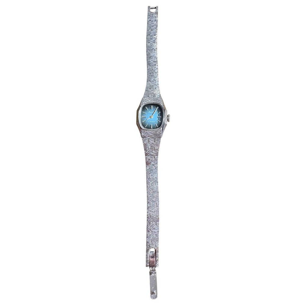 Vintage Women's Majestimes 17 Jewels Electronically Times Wrist Watch Silver